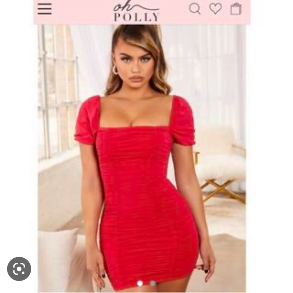 Oh Polly Pink Rushed Mini Dress